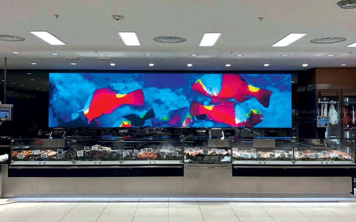 Bandeaux LED intérieurs, poissonnerie Ajaccio | © Vega France